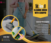 (Mega Sale) 2 in 1 Cleaning Brush Floor Scrub Broom Wiper Scraper