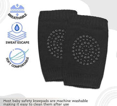 (Pack of 2 Pairs) Soft Elastic Anti Slip Crawling Safety Protector Leg Cushion Knee Elbow Brace Pads For Babies and Toddlers